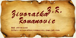 Živoratka Romanović vizit kartica